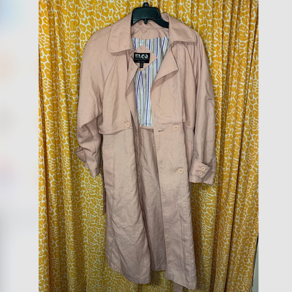 Vintage Pastel Pink Trench Coat